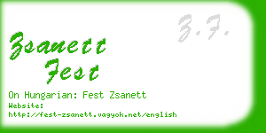 zsanett fest business card